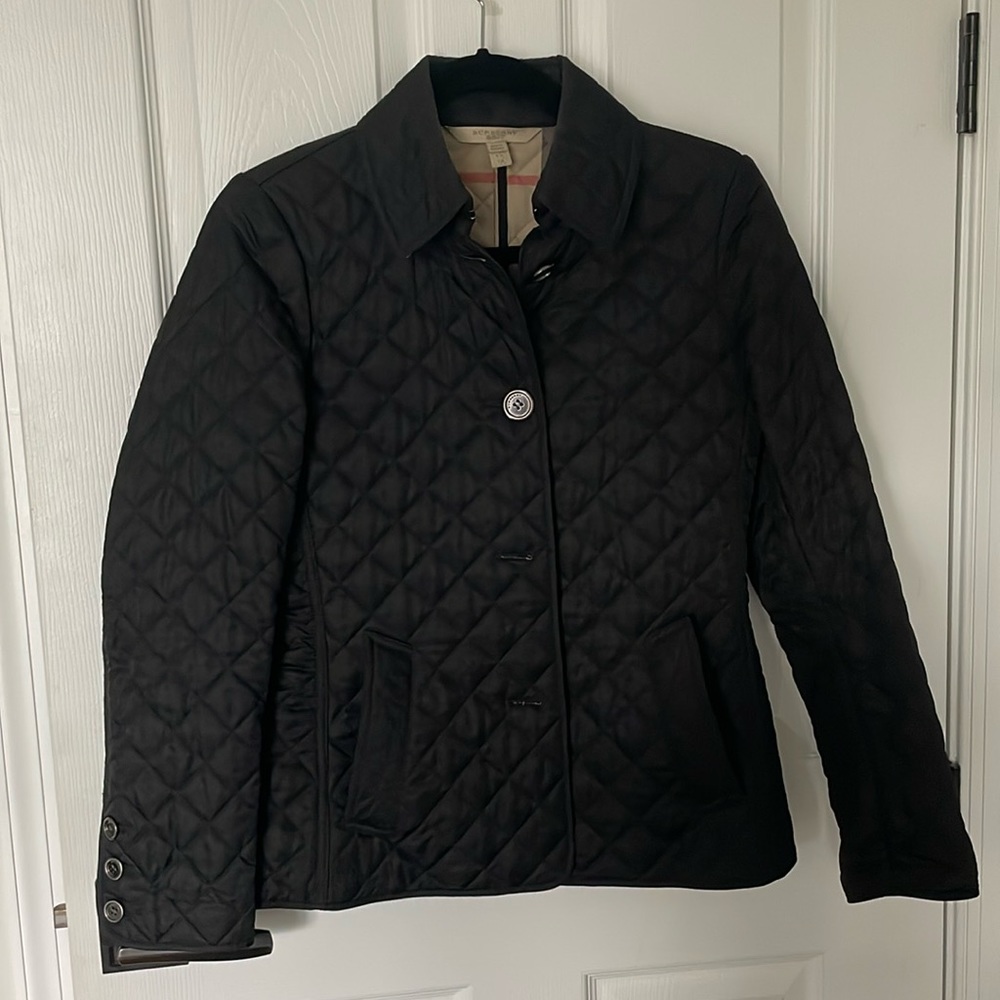 Ladies XS Black Burberry quilted jacket